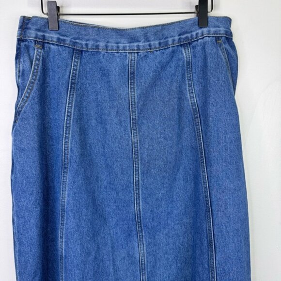Cider Blue Denim A Line Maxi Skirt Size XL Western Classic - Picture 6 of 10